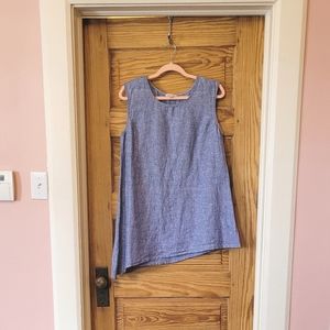 Asymmetrical Garnet Hill chambray top
